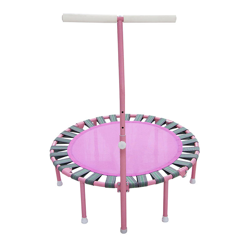 WTF021 Indoor Cheap Kids Colorful 36 Inch Mini Exercise Fitness Elastic Rope Springless Trampoline with Handrail Handle for Kids