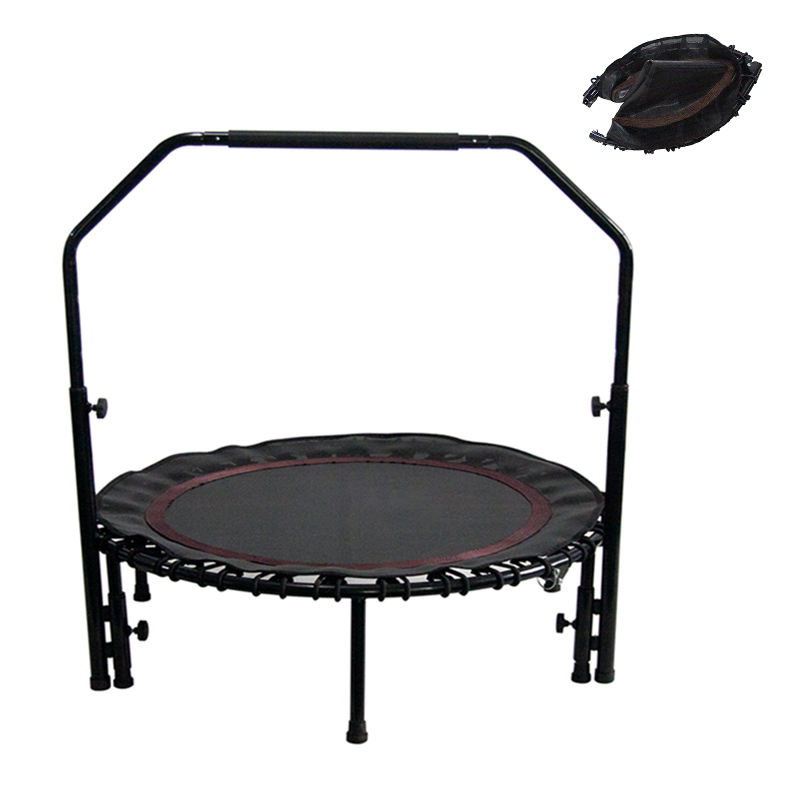 WTF008 New Professional 40" Folding Mini Home Trampoline Fitness with Adjustable Handle Indoor Cheap Trampoline