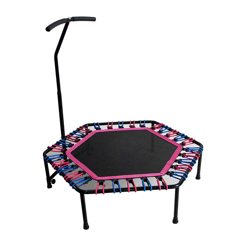 WTF007 45inch Fitness Rebound Colorful Springless Trampoline for Kids and Adults Recreational Exercise with Adjustable Handrails