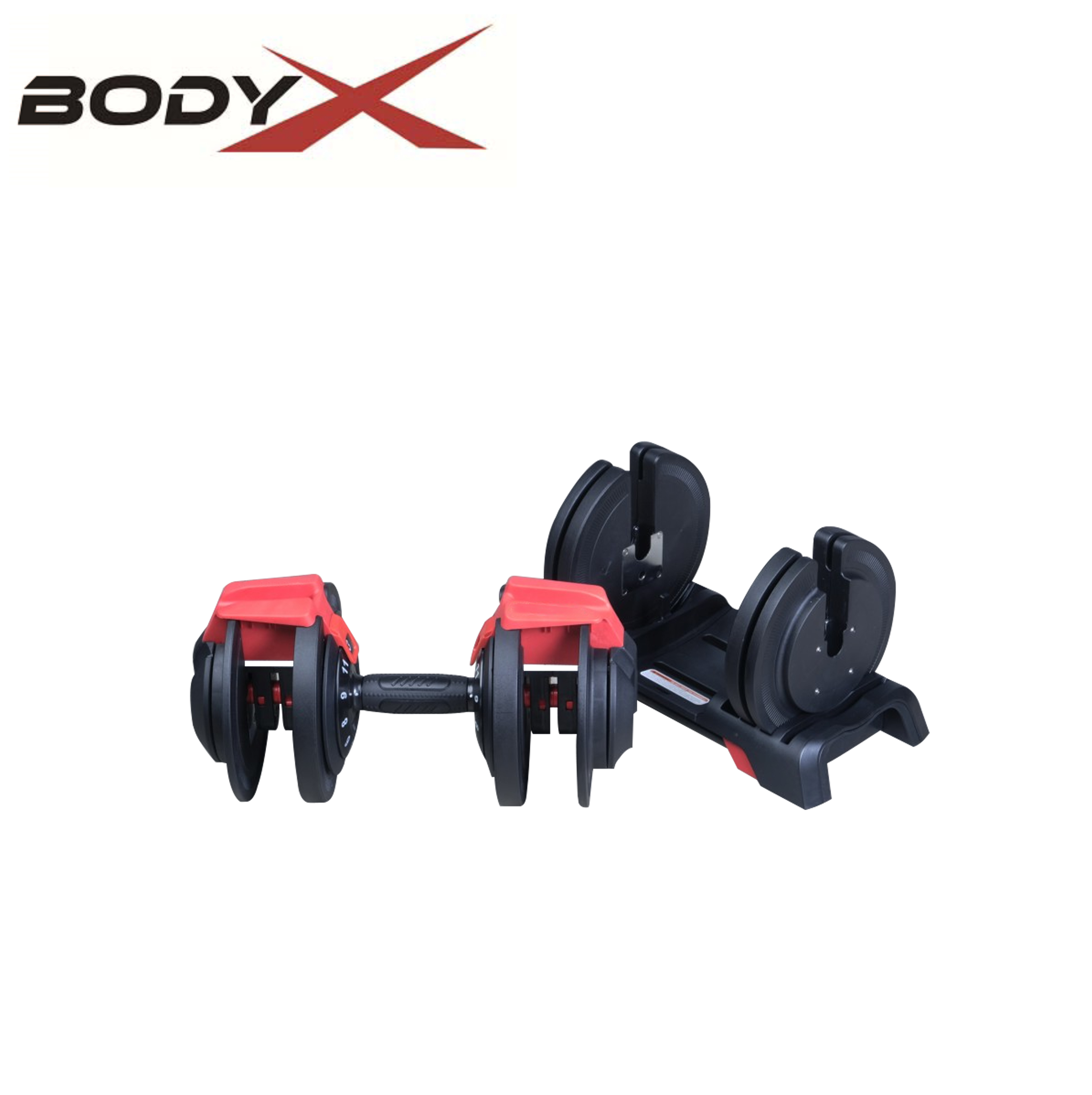 BEAD003 Elite Adjustable Dumbbells 3-24kg Red (pair)