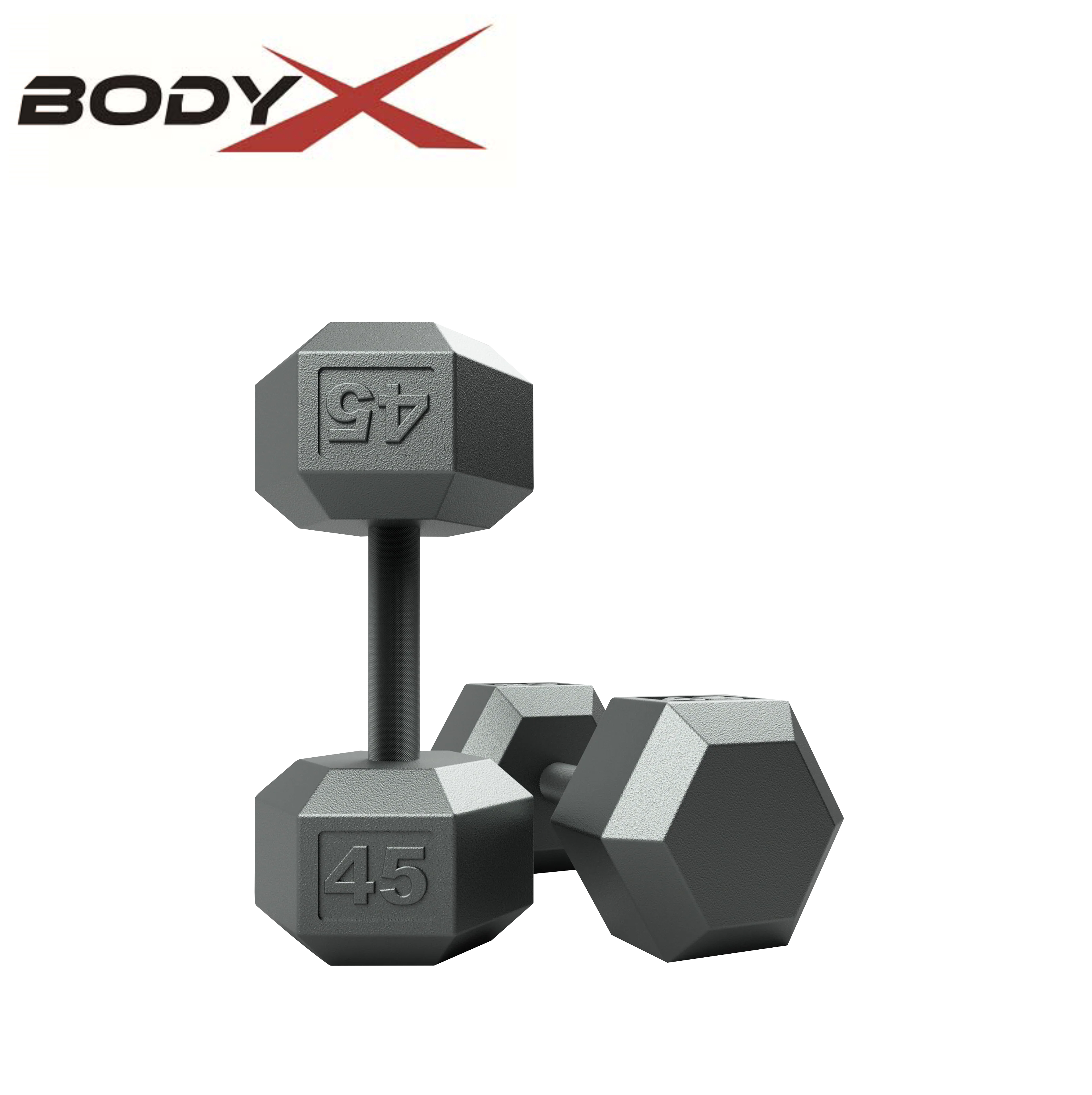 BIDH140 Commercial Hexagon Dumbbells Set 5lb to 100lb Gym Equipment Free Weights Rubber Coated Cast Iron Hex Dumbbells