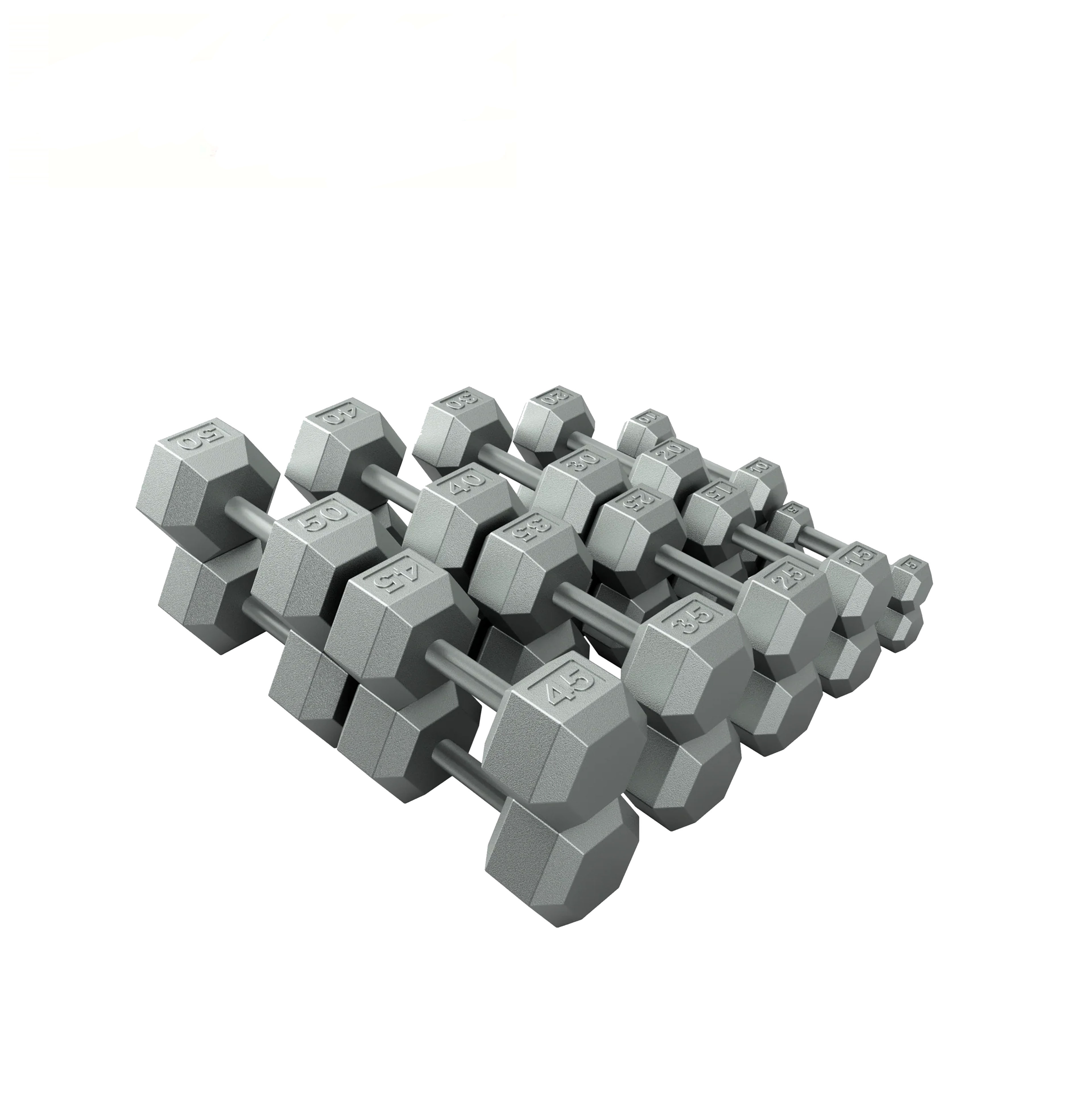 BIDH140 Commercial Hexagon Dumbbells Set 5lb to 100lb Gym Equipment Free Weights Rubber Coated Cast Iron Hex Dumbbells