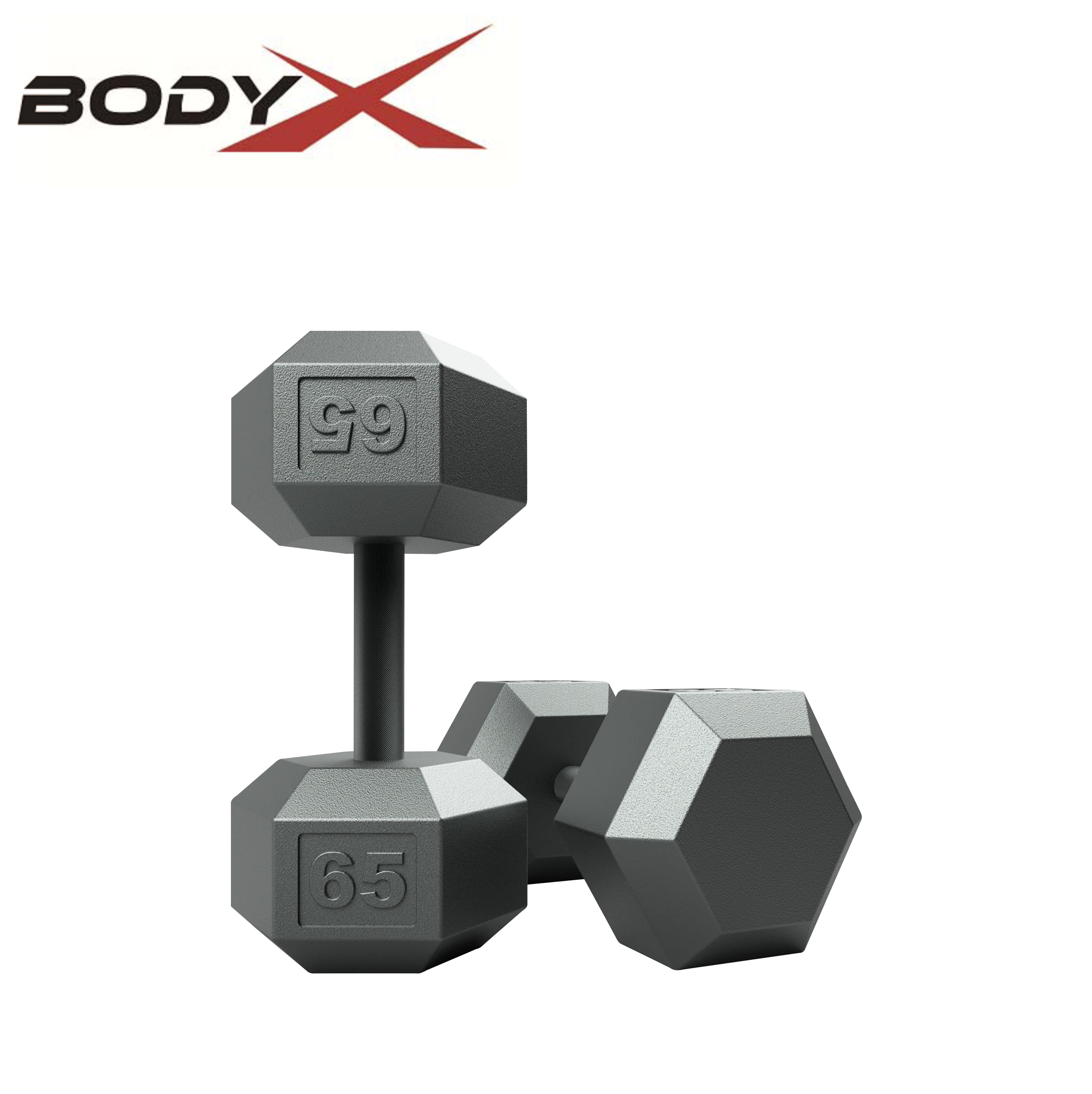 BIDH140 Commercial Hexagon Dumbbells Set 5lb to 100lb Gym Equipment Free Weights Rubber Coated Cast Iron Hex Dumbbells