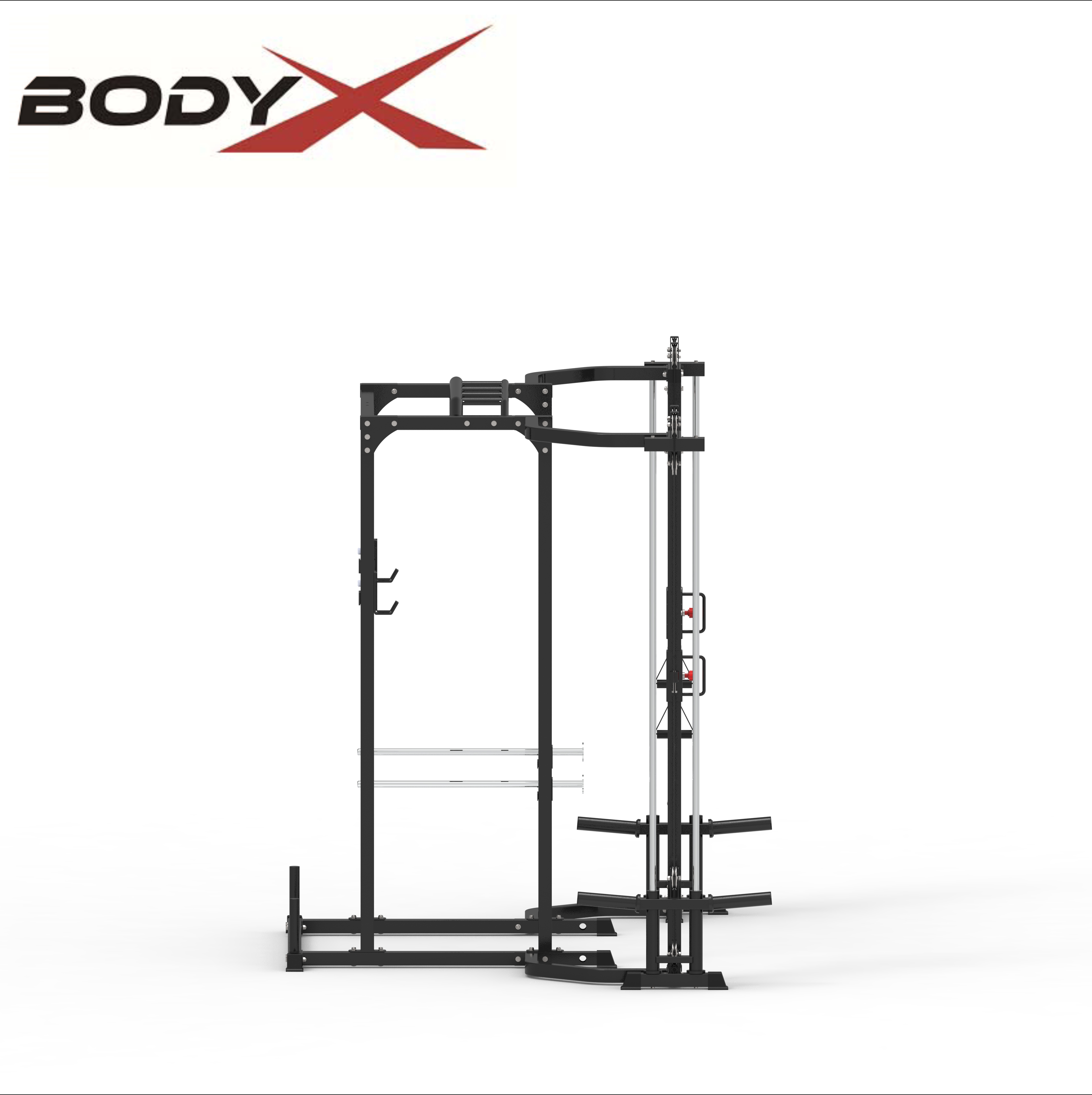 B1028F-CC Commercial and Home Gym LAT Pull Down Low Row Machine Power Rack