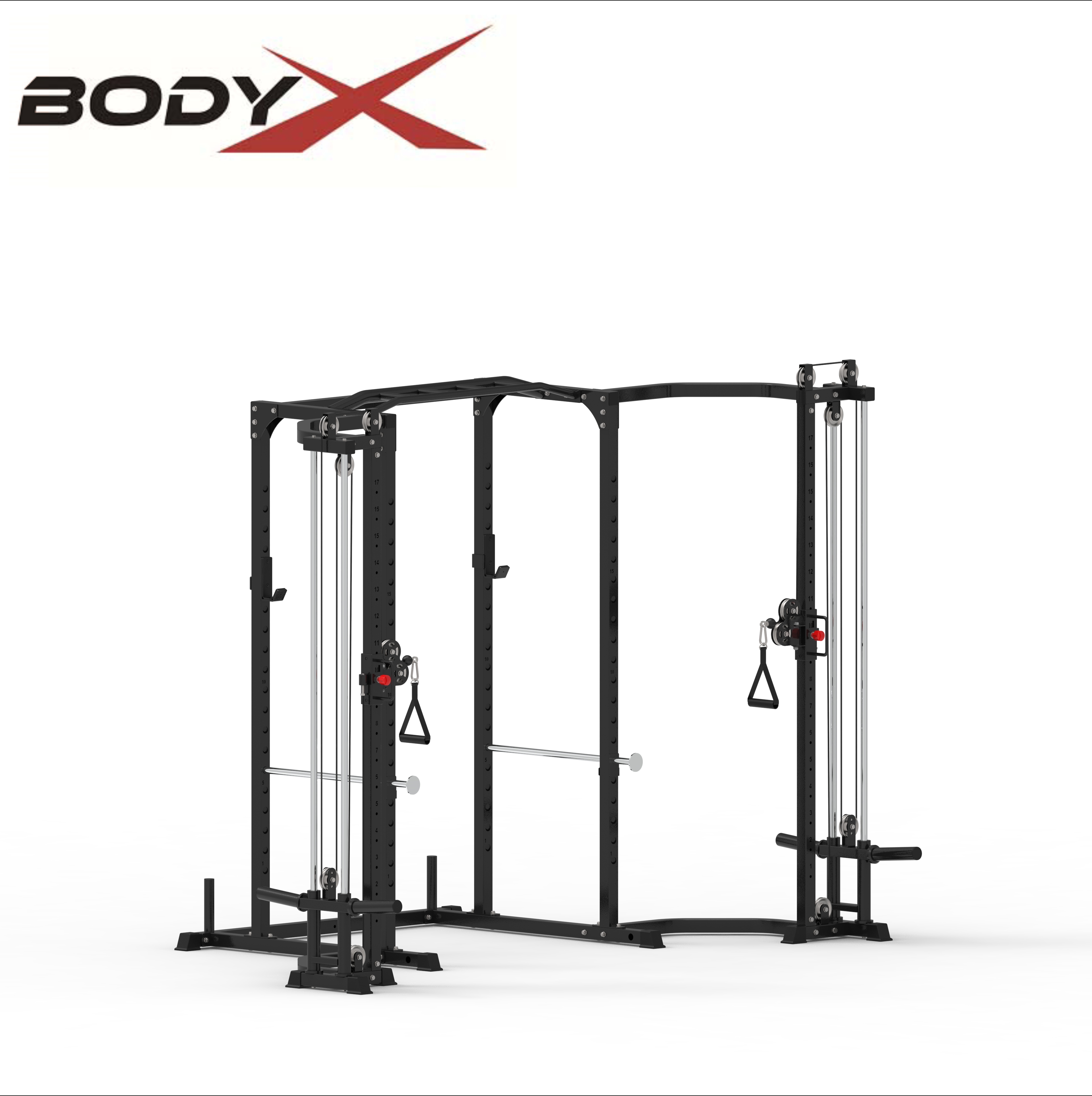 B1028F-CC Commercial and Home Gym LAT Pull Down Low Row Machine Power Rack
