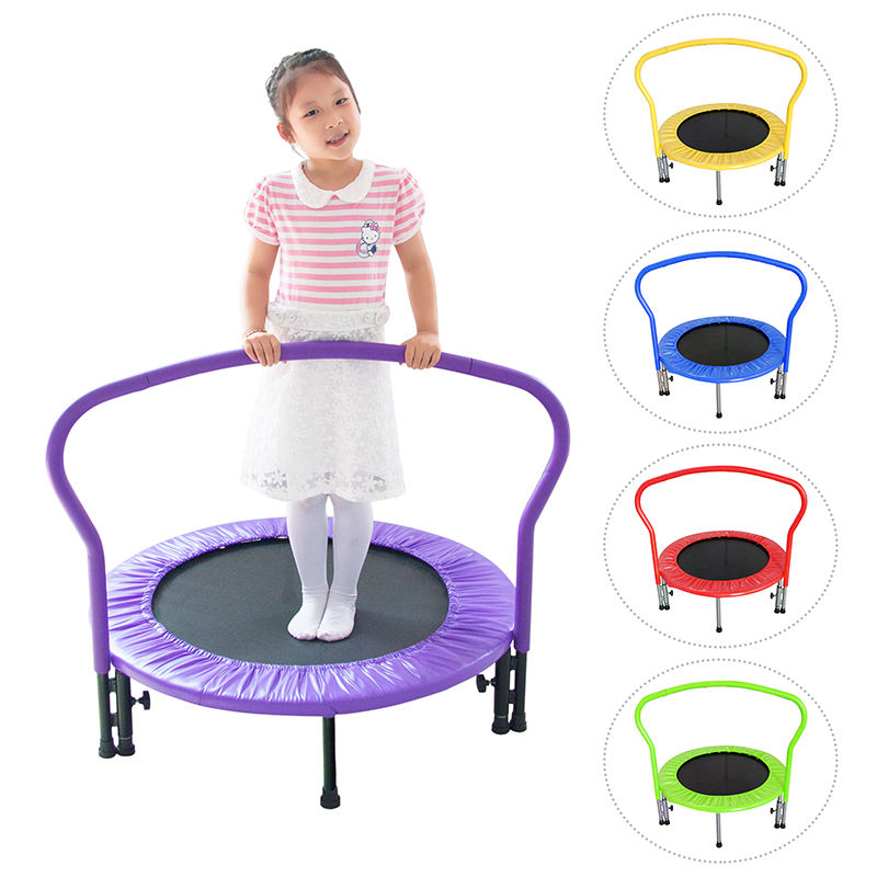 WTM002 Indoor Eco-friendly Safety Mini Kids Trampoline With Handle Bar