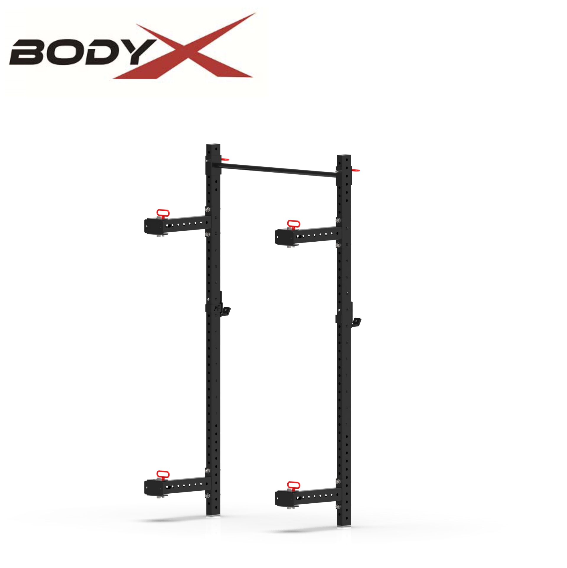 WS1004-Z Adjustable Power Rack Home Gym System Folding Squat Wall Mounted with Pull-Up Bar