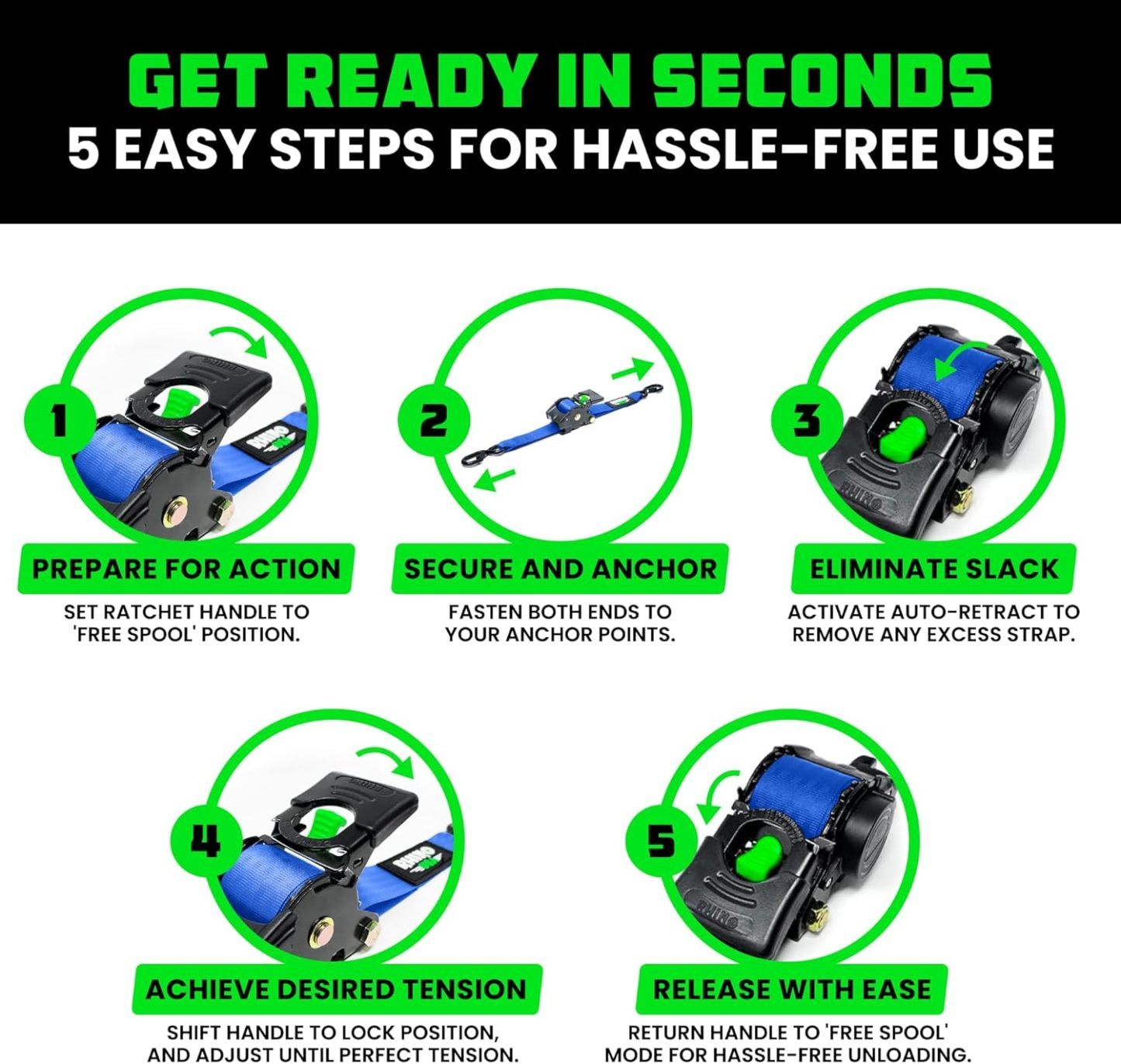 😱Limited Stock-Today Only $19.9🎁Retractable Ratchet Straps (2-Pack)