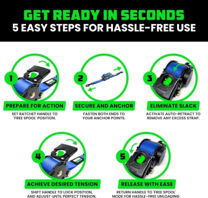 😱Limited Stock-Today Only $19.9🎁Retractable Ratchet Straps (2-Pack)