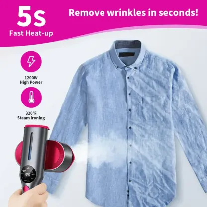 Wrinkles Gone in 5s! Your Portable Professional Garment Care Solution.