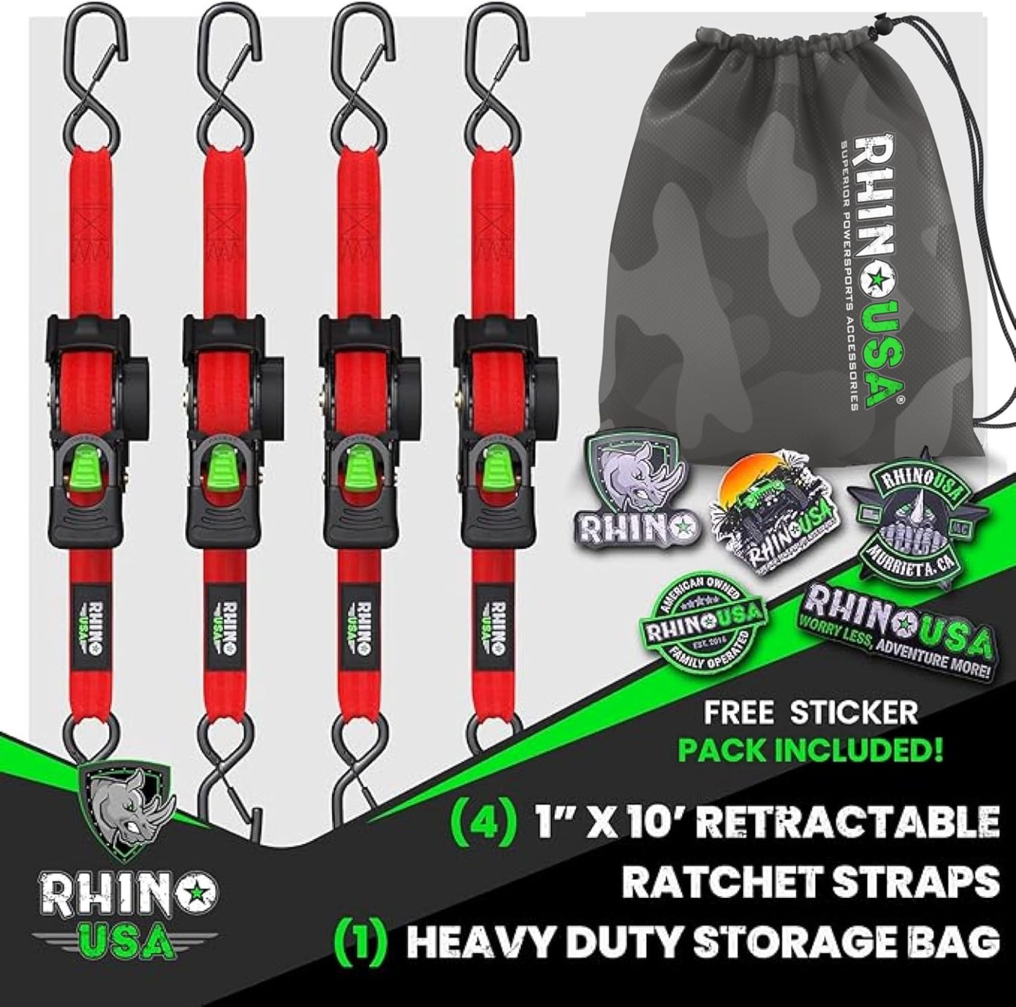 😱Limited Stock-Today Only $19.9🎁Retractable Ratchet Straps (2-Pack)