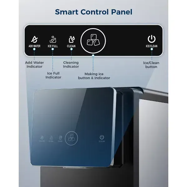 Countertop Nugget Ice Maker with One-Touch Dispensing – 33lbs/Day Production
