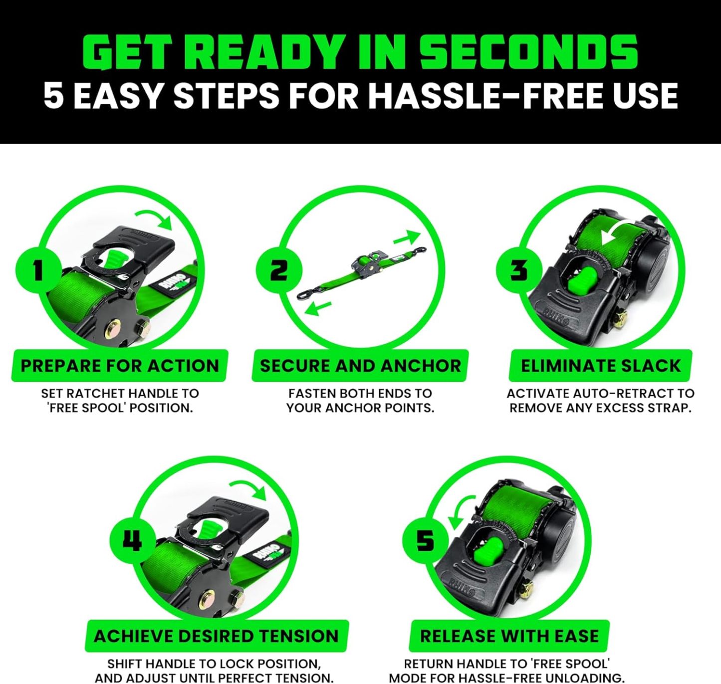 😱Limited Stock-Today Only $19.9🎁Retractable Ratchet Straps (2-Pack)