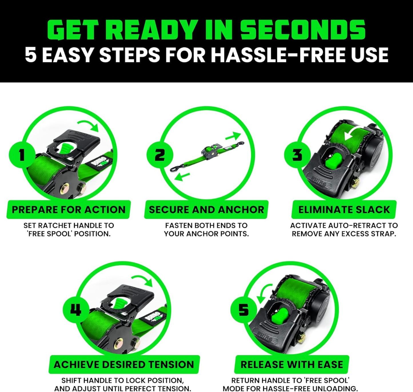 😱Limited Stock-Today Only $19.9🎁Retractable Ratchet Straps (2-Pack)