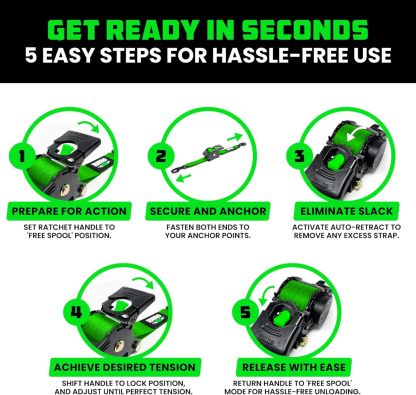 😱Limited Stock-Today Only $19.9🎁Retractable Ratchet Straps (2-Pack)