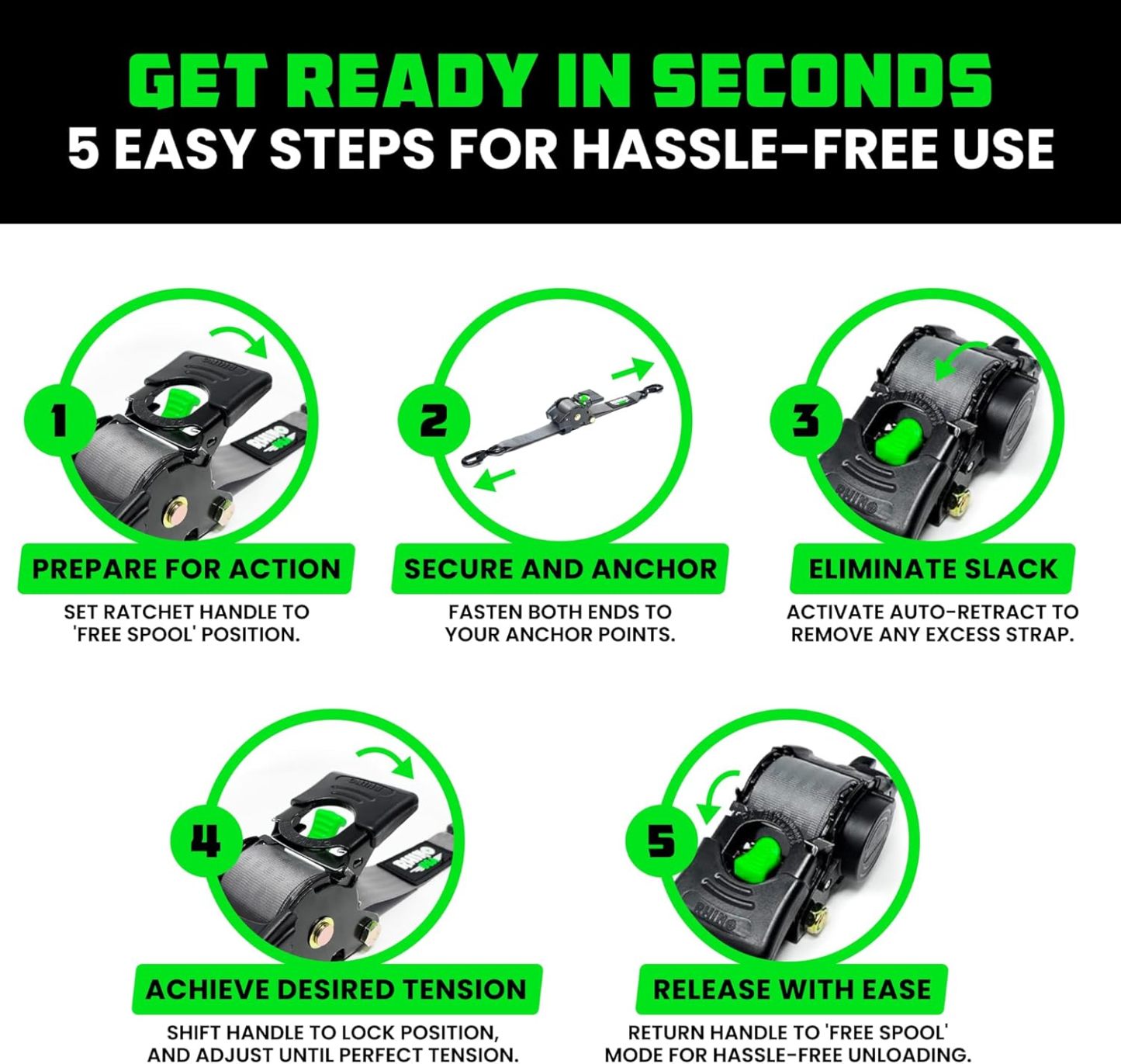 😱Limited Stock-Today Only $19.9🎁Retractable Ratchet Straps (2-Pack)