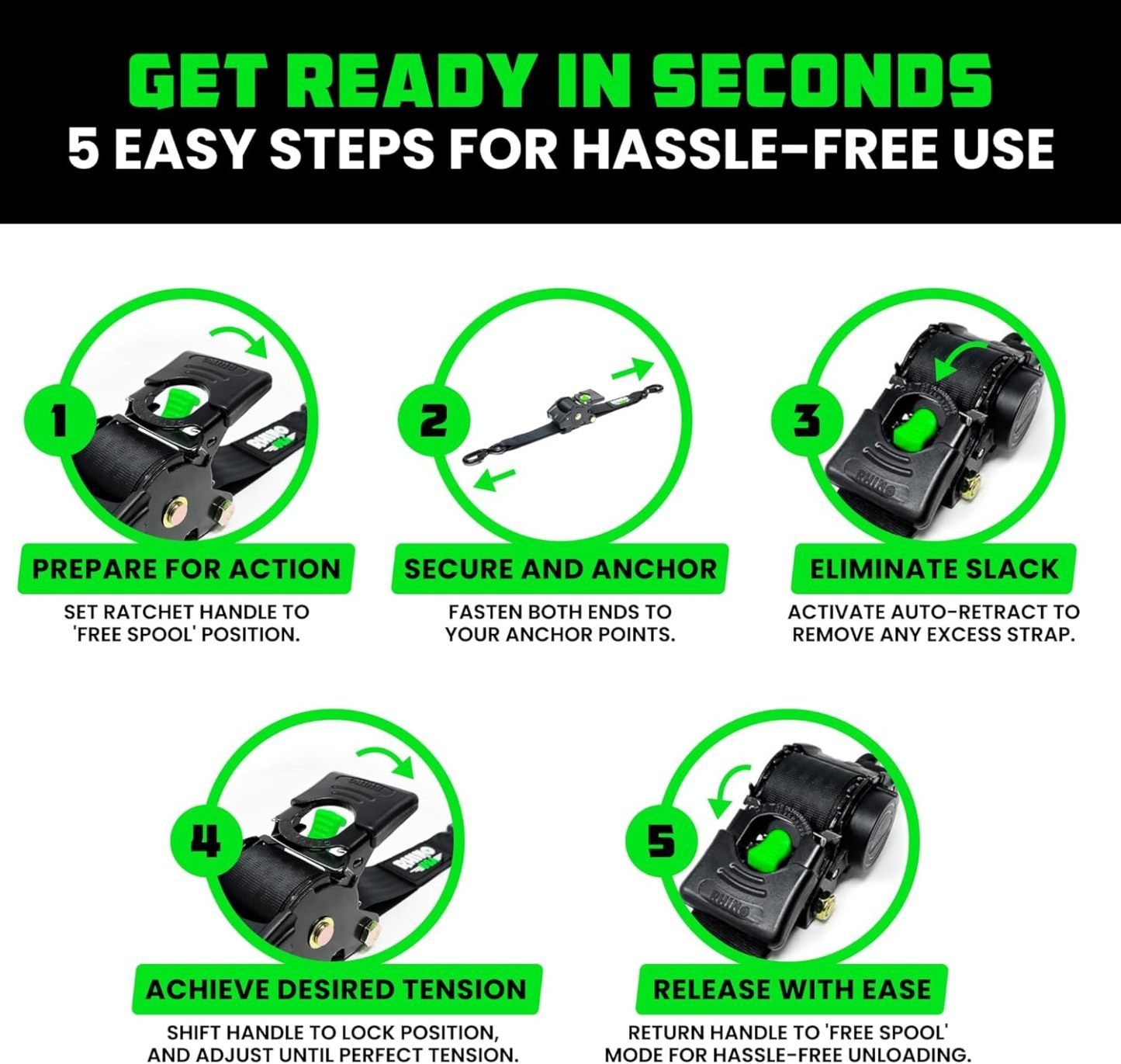 😱Limited Stock-Today Only $19.9🎁Retractable Ratchet Straps (2-Pack)