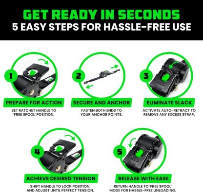 😱Limited Stock-Today Only $19.9🎁Retractable Ratchet Straps (2-Pack)