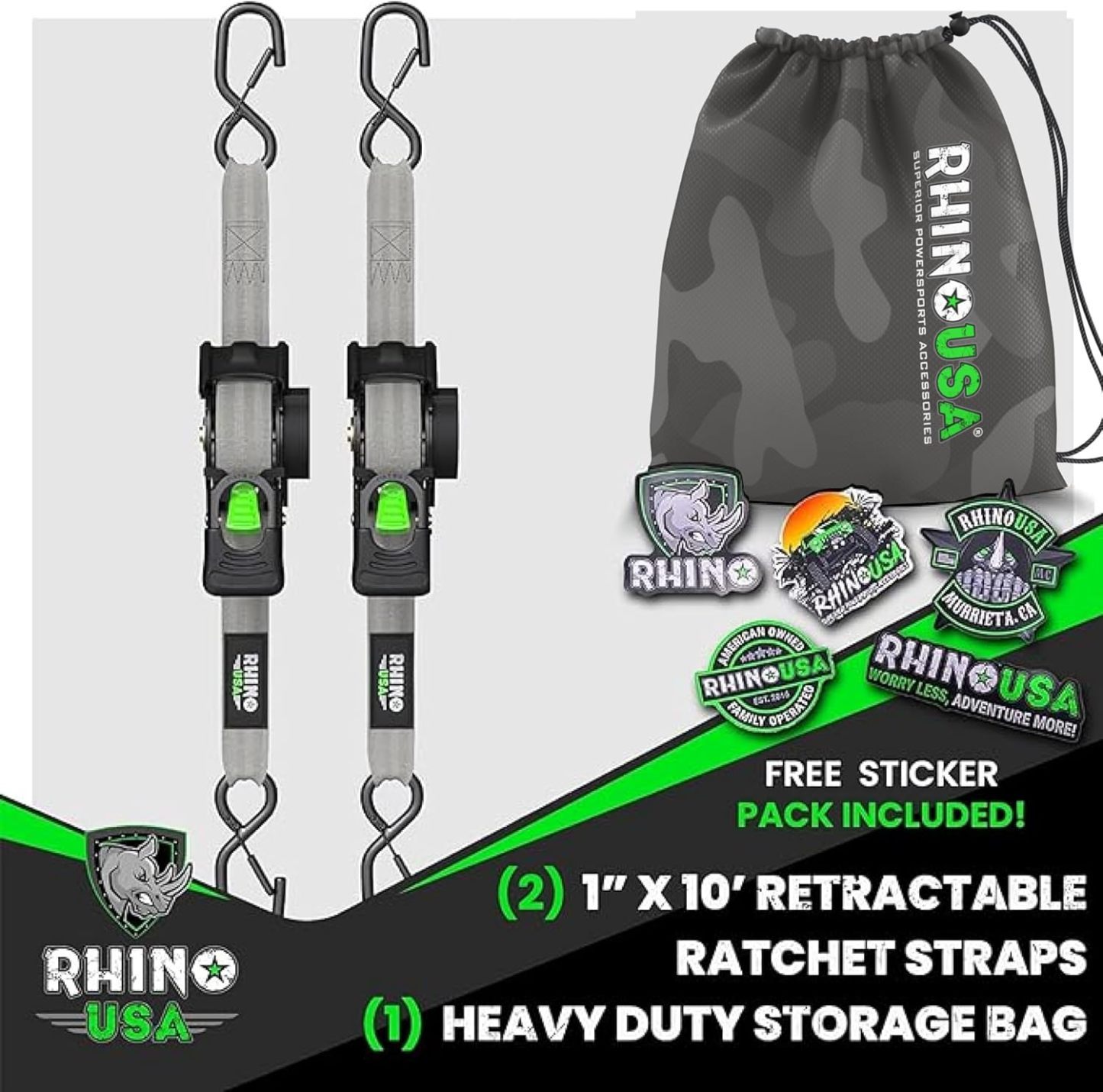 😱Limited Stock-Today Only $19.9🎁Retractable Ratchet Straps (2-Pack)