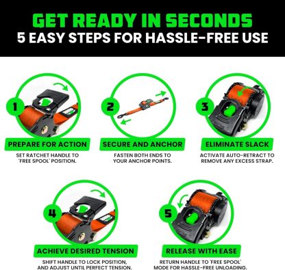 😱Limited Stock-Today Only $19.9🎁Retractable Ratchet Straps (2-Pack)