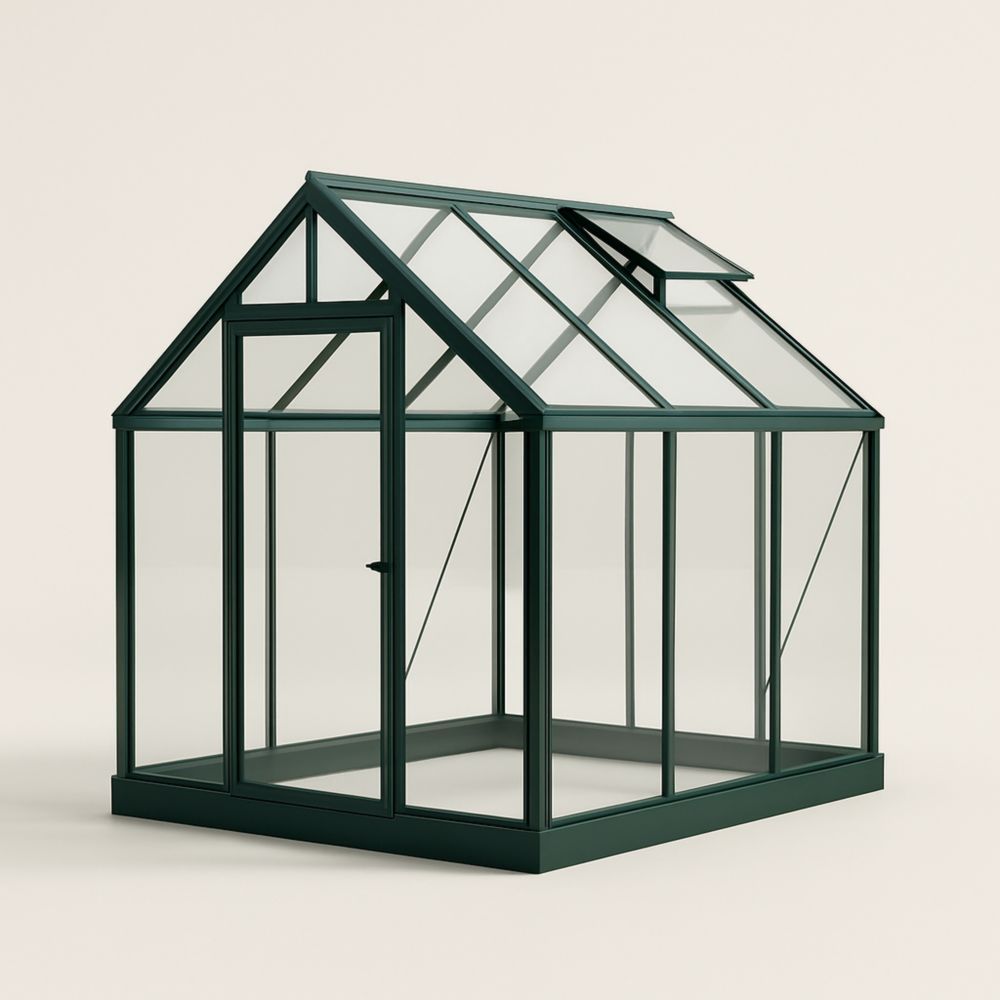 Serra in vetro temperato e alluminio 200x200x250 cm Verde