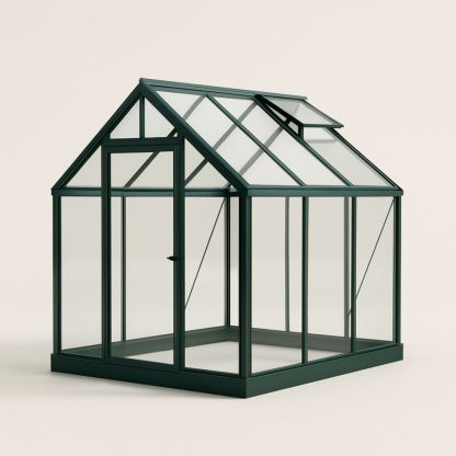 Serra in vetro temperato e alluminio 200x200x250 cm Verde