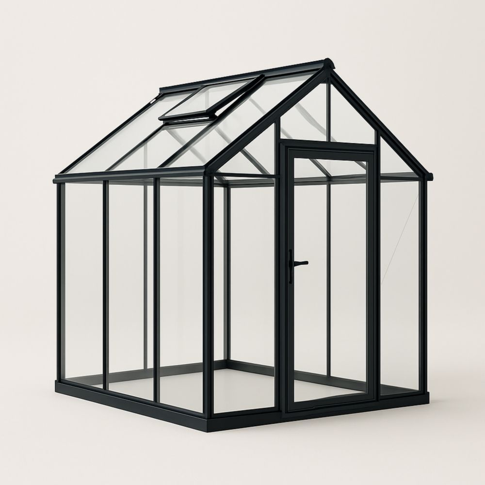 Serra in Alluminio e Vetro Temperato 200x200x250 cm Nero