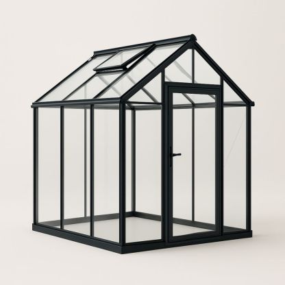 Serra in Alluminio e Vetro Temperato 200x200x250 cm Nero