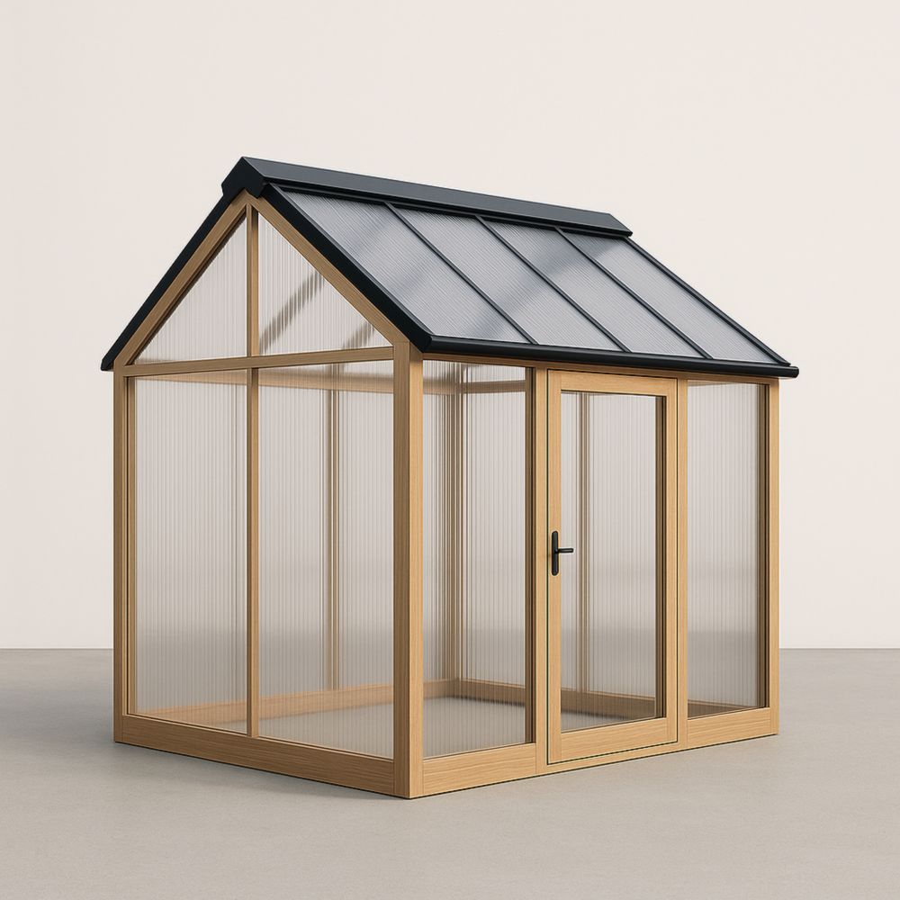 Serra da giardino in legno e policarbonato trasparente 200x150x200 cm