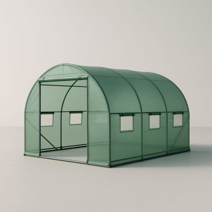 Serra da Giardino in Polietilene Verde Struttura in Acciaio 300x200x200 cm