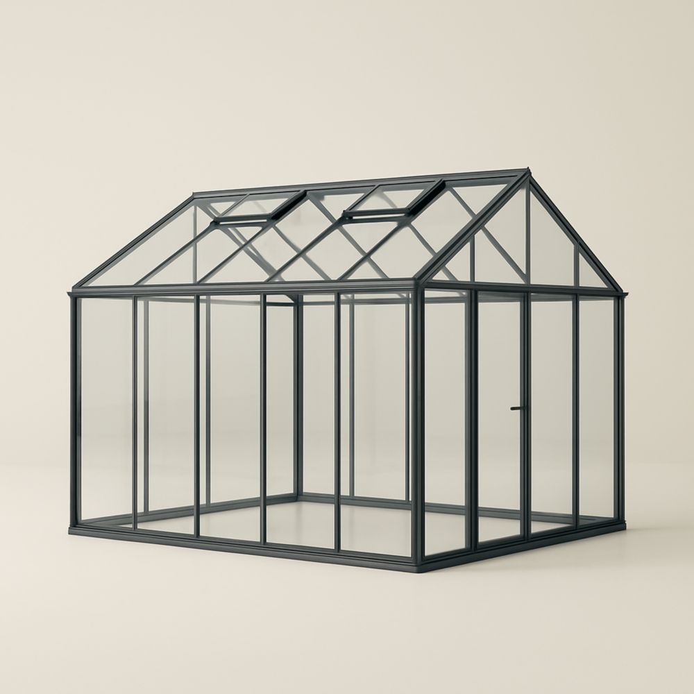 Serra in Alluminio e Vetro Temperato con Due Finestre