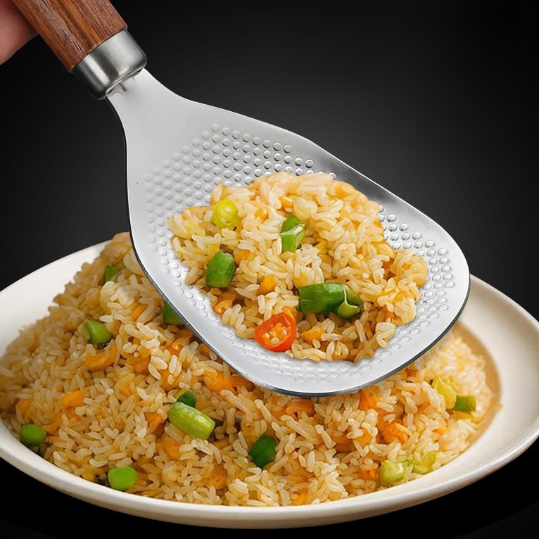 Antihaft-Reislöffel aus Edelstahl mit Standfuß