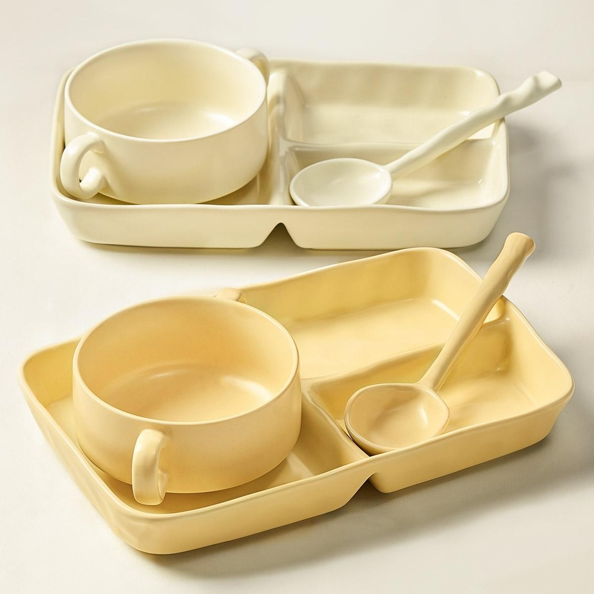 Hochwertiger Frühstücksteller mit Unterteilungen