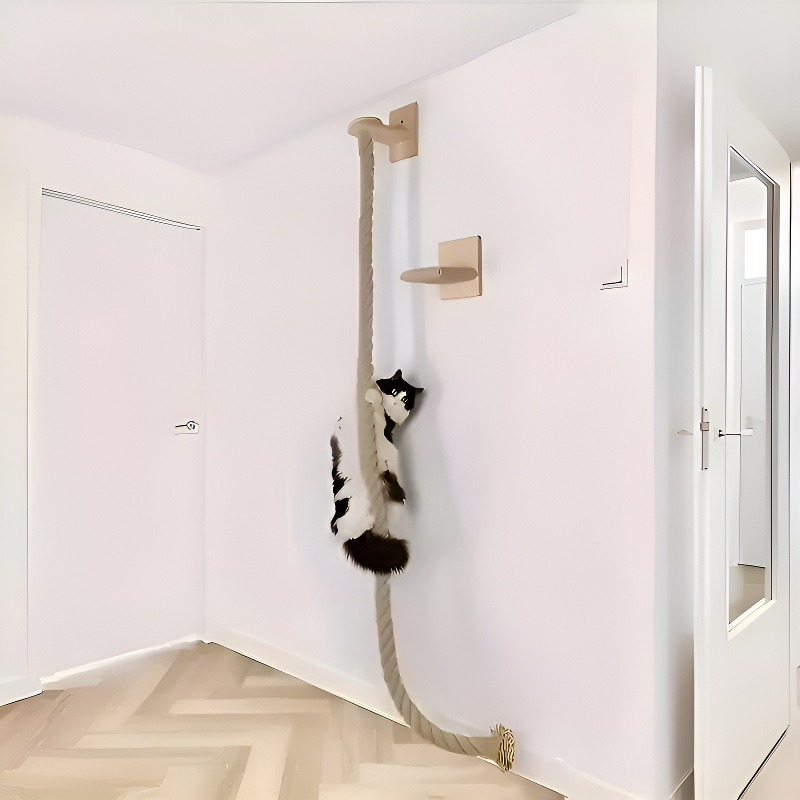Stabiler Katzenkratzpfosten zur Wandmontage mit Kratzseil