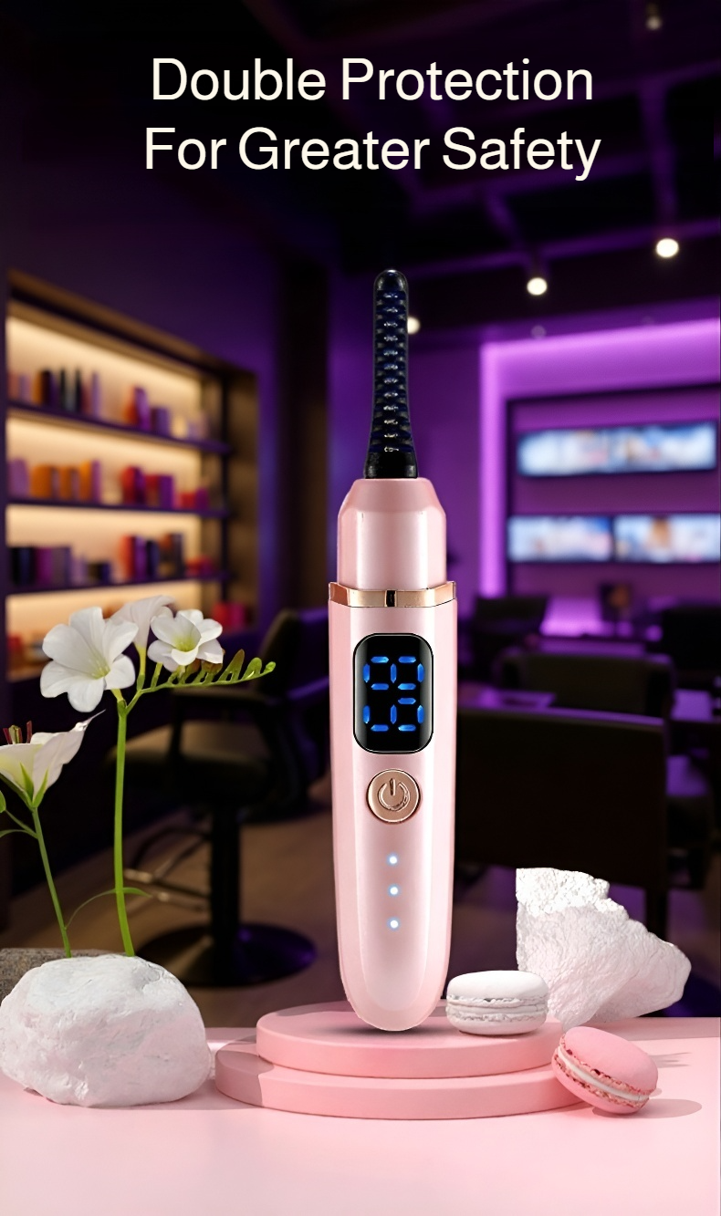 Compact heated eyelash curler for travel