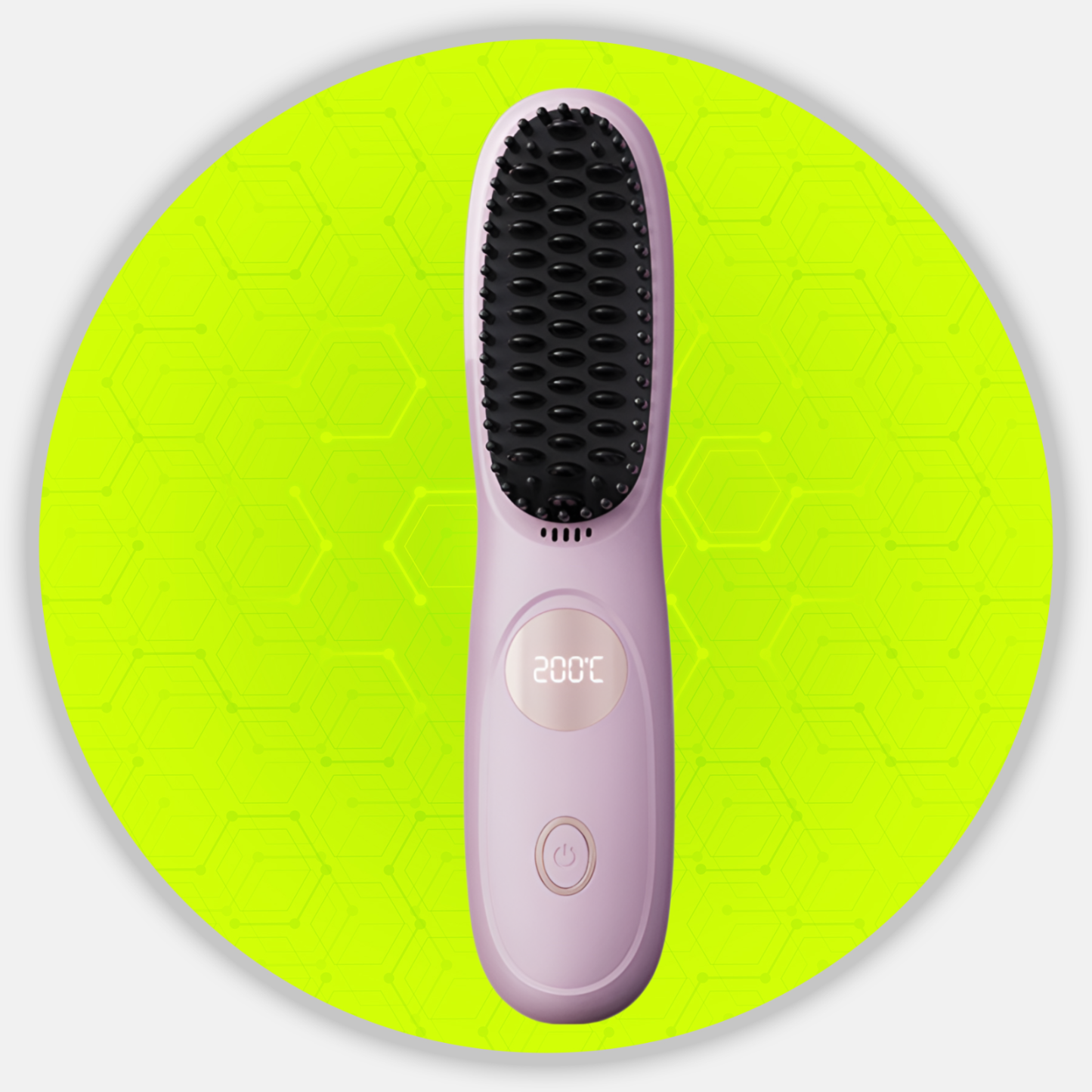 Cordless Ceramic Hair Straightener Brush with LCD Display