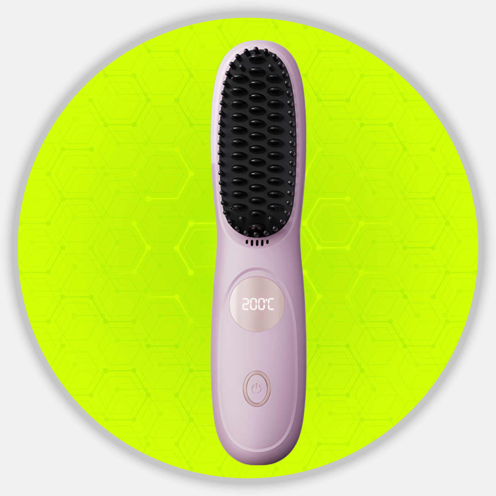 Cordless Ceramic Hair Straightener Brush with LCD Display