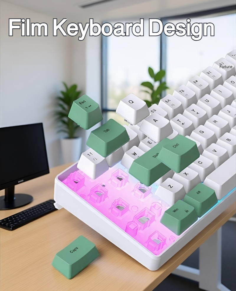 Vibrant backlit keys of 68-Key Wired Gaming Keyboard