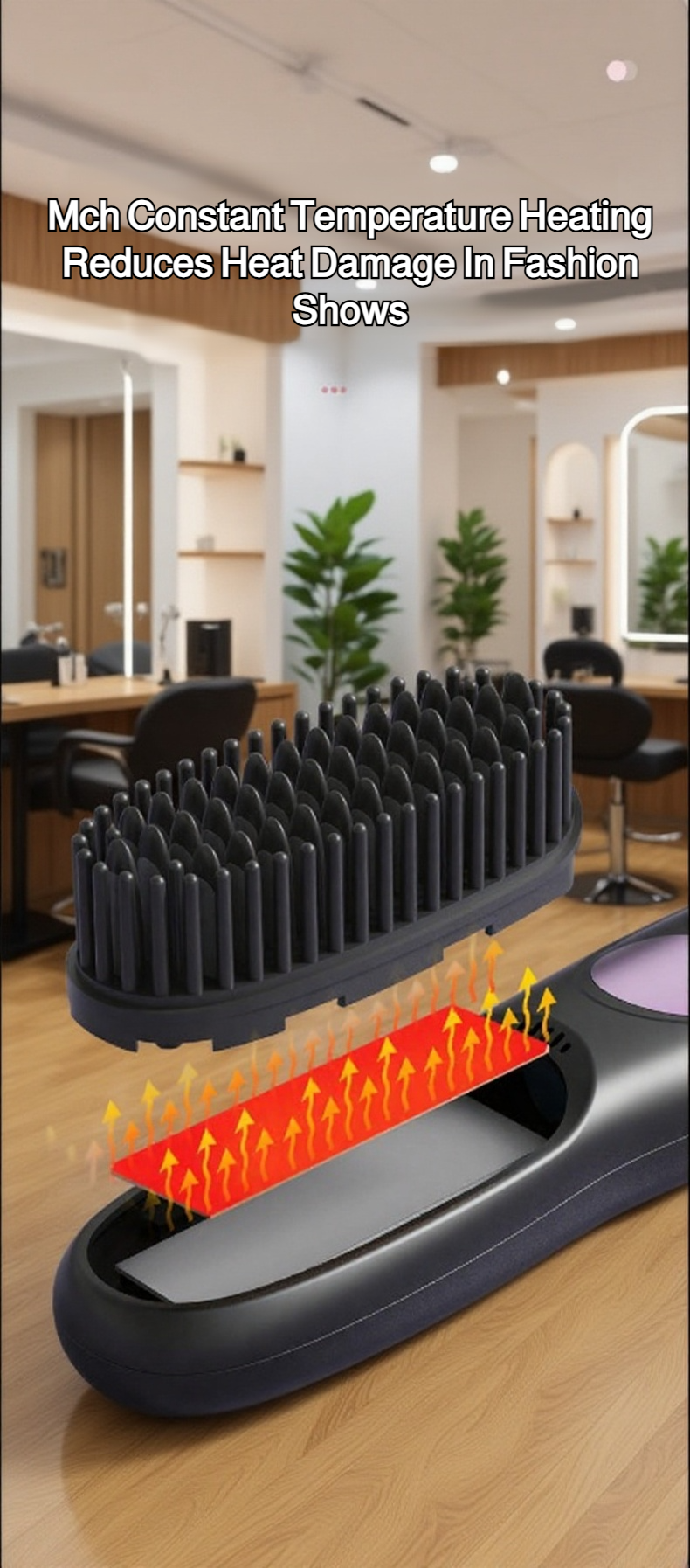 Fast heating ceramic hair brush for smooth results