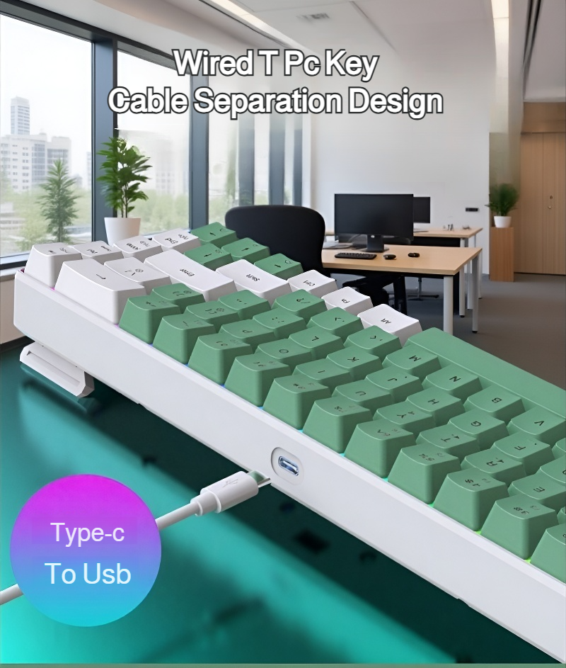 RGB lighting effects on Dual-tone 68-Key Gaming Keyboard