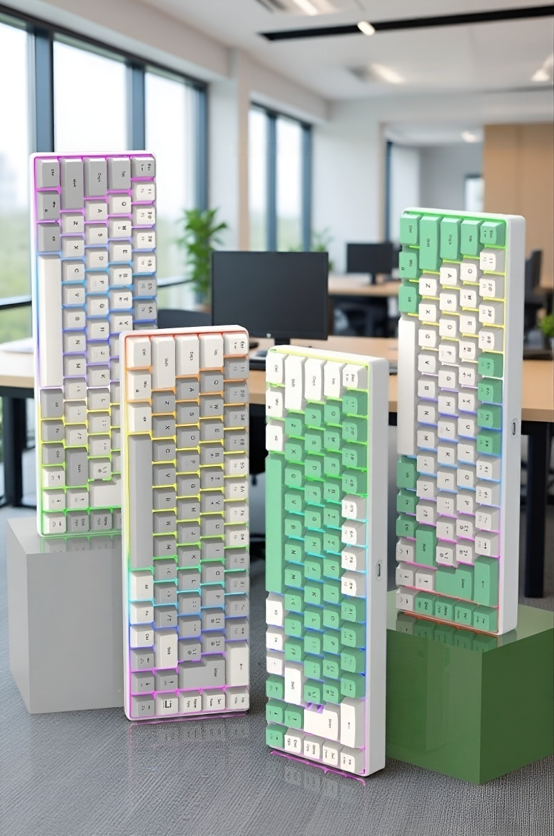 Dual-tone Backlit 68-Key Mechanical Feel Wired Gaming Keyboard top view