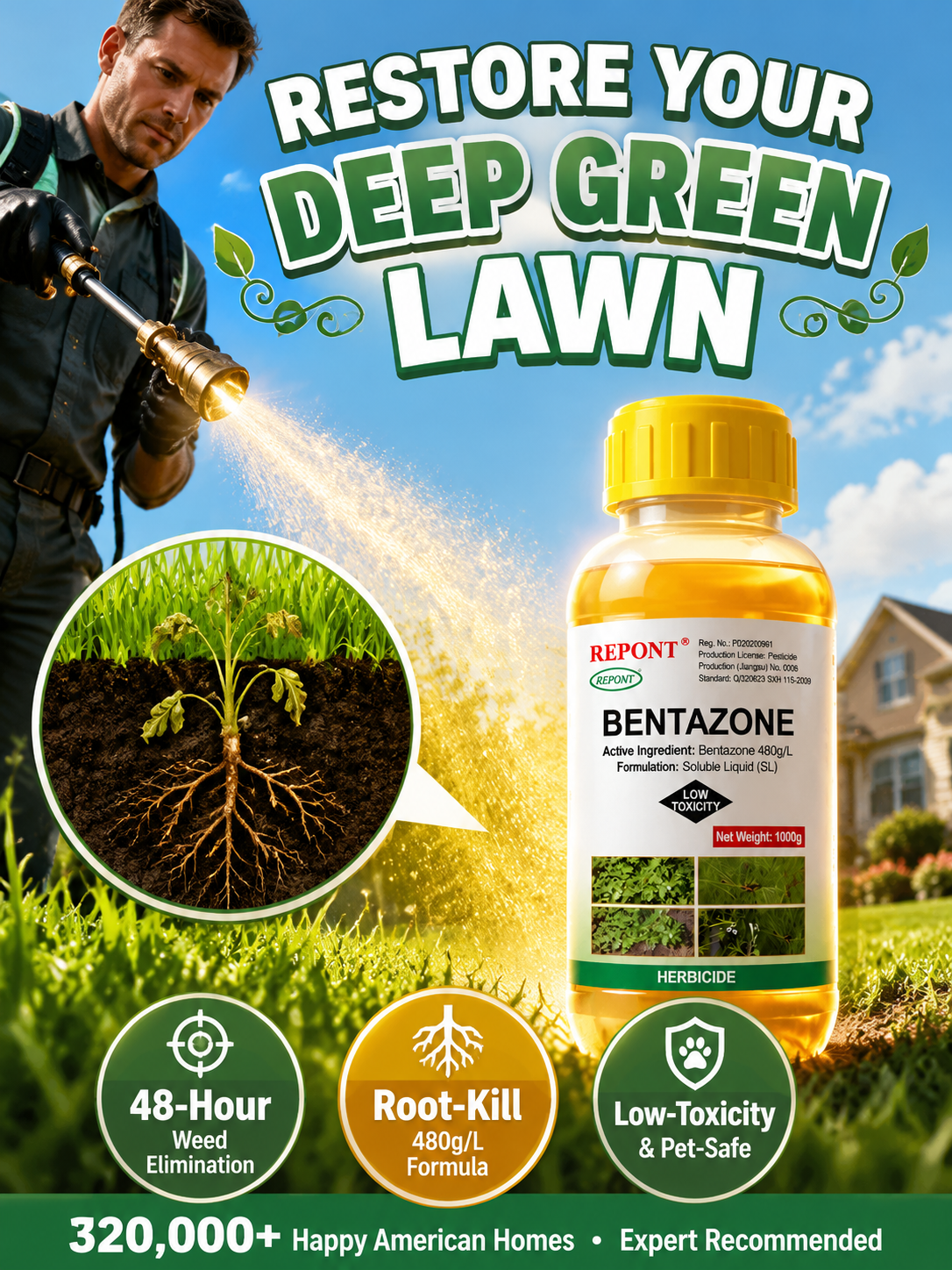 【BOGO Deal】🛡️Effective within 24 hours for root rot weeding, 🌿Won't harm crops, one bottle can be used for 2 acres.