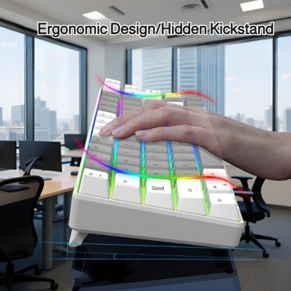 Dual-tone Backlit 68-Key Mechanical Feel Wired Gaming Keyboard