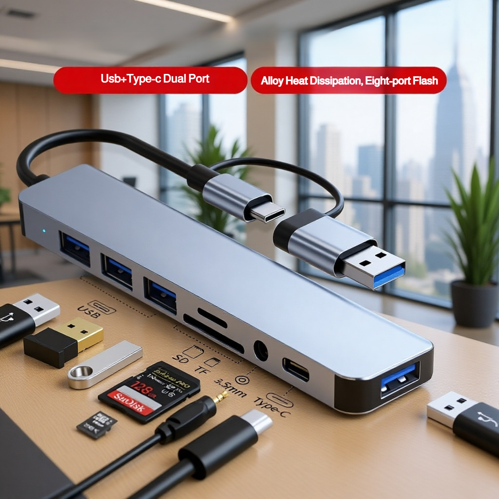 Multi-function 8-in-1 Adapter