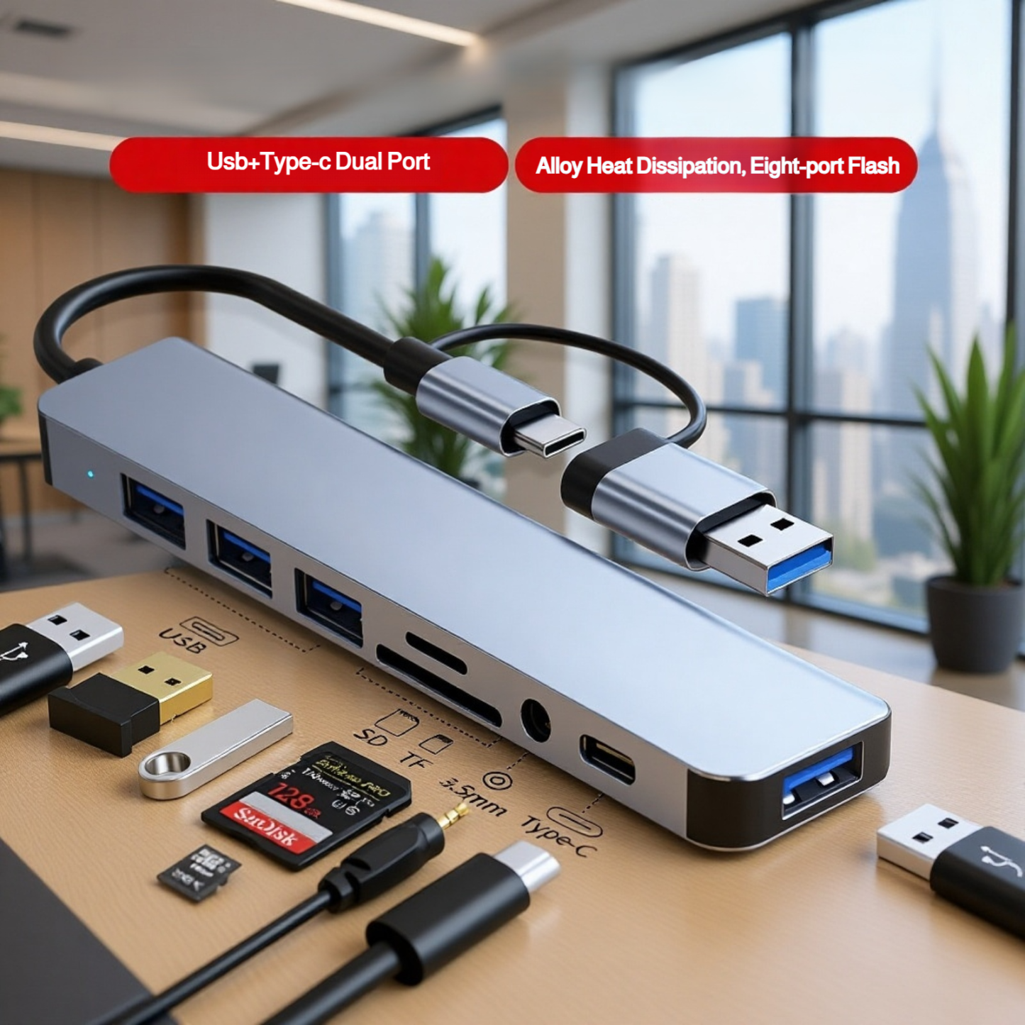 Multi-function 8-in-1 Adapter