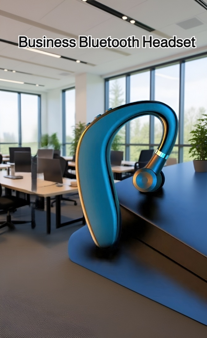 Wireless ear-hook business earpiece close-up