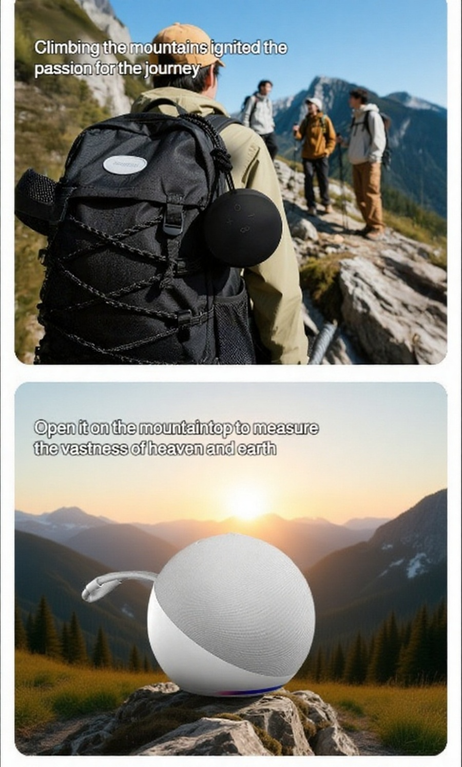 Compact wireless speaker in hand for size comparison