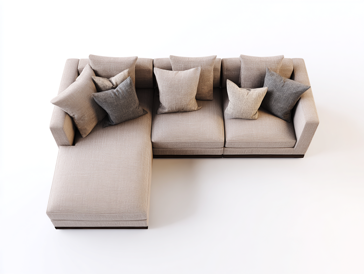 Divano angolare in tessuto 290x170x78 cm - beige - per salotto - design contemporaneo-Homelyovae