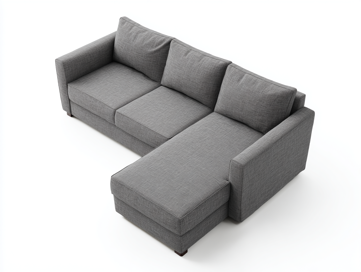 Divano angolare in tessuto 275x165x78 cm - grigio - per salotto - design moderno-Homelyovae