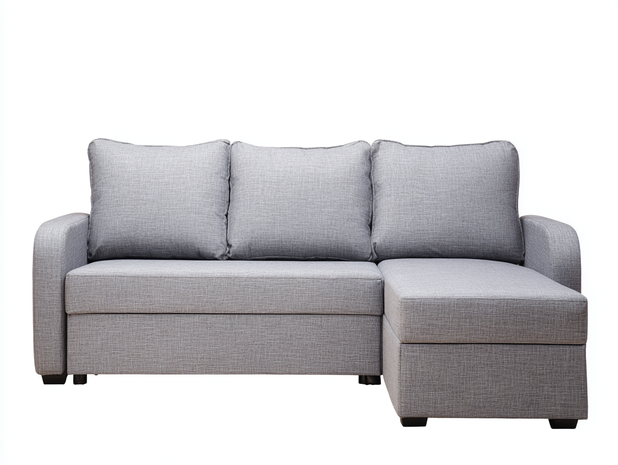 Divano angolare in tessuto 230x140x85 cm - grigio chiaro - per soggiorno - stile moderno con seduta estesa-Homelyovae